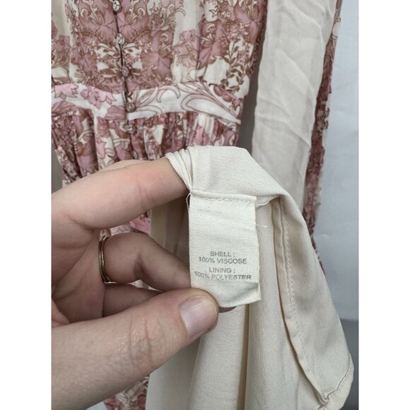 forever that girl anthropologie Vivienne Maxi Dress XS Pink Peasant Boho Cottage - Picture 5 of 15